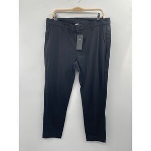 NWT Fabletics Slim Fit Pants Men's 36X32 Black Pull-On Zip-Fly Classic Preppy